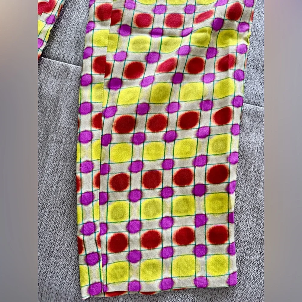 Etro Yellow Pink Red Geometric Straight Leg Pants